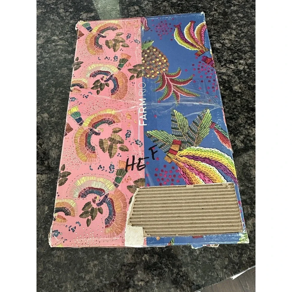 Farm Rio Beaded Banana Flatform Sandal.‎ NWB. Size 9 Women's. Platform Wrap Up - Picture 7 of 12